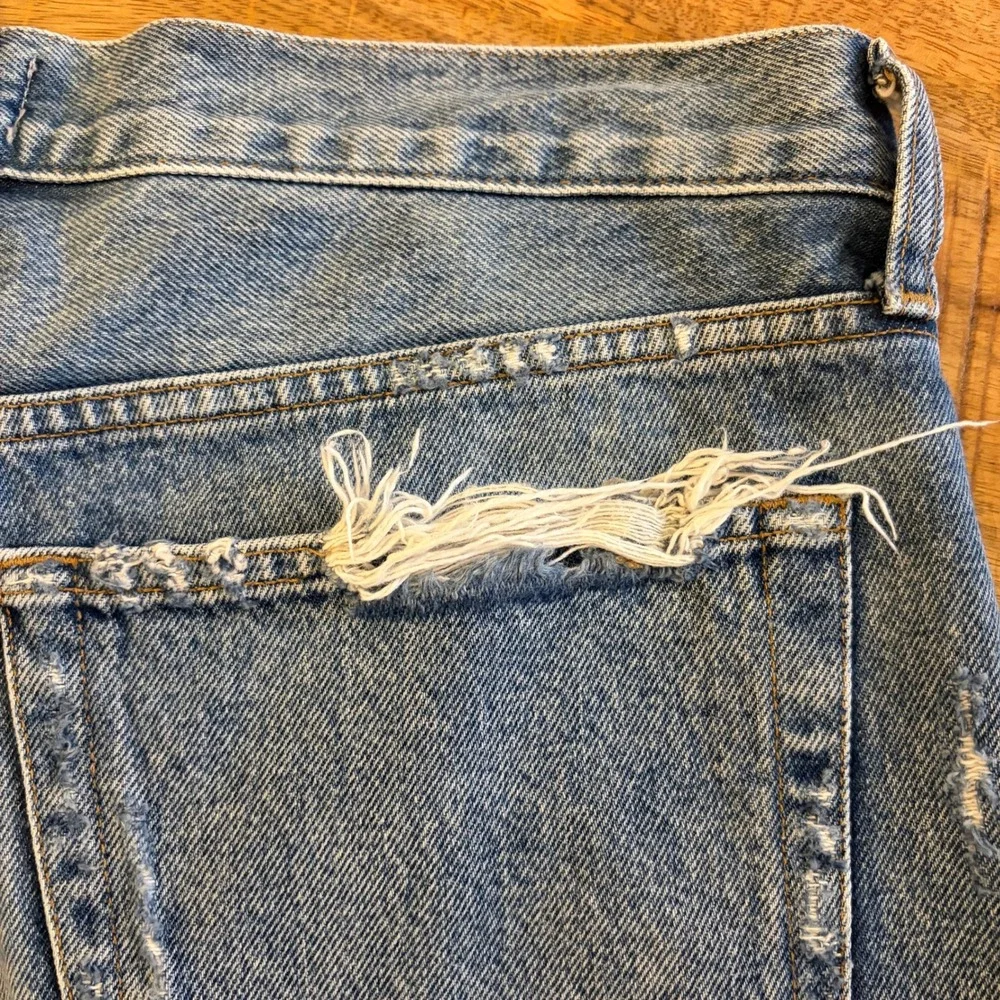 AGOLDE Parker Long Short 30 Heat Wave Cuffed Medium Wash Denim Summer Festival